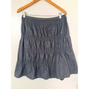 Vtg Romeo Gigli Wool Black Tiered Gathered Structured Skirt 40 Italian Designer